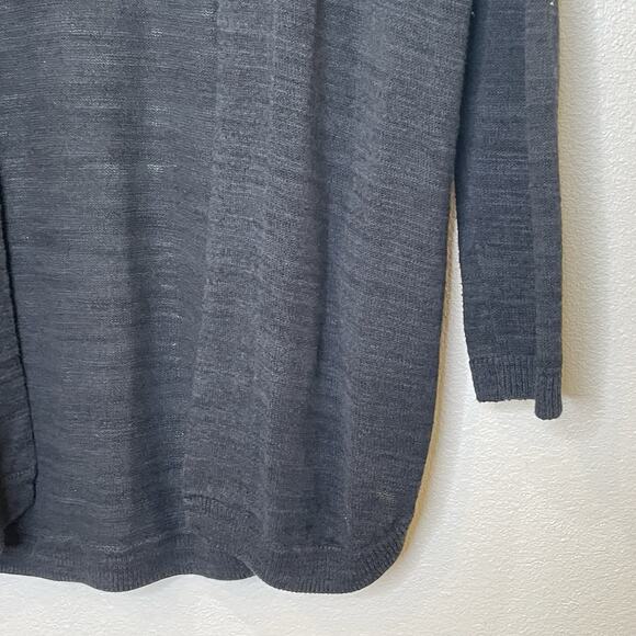 Talbots Open Front Tunic Sweater Cardigan Womens Sz Medium Black Long Sleeve - Picture 3 of 6